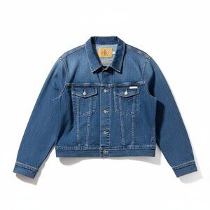 Calvin Klein Women's Plus Denim Jacket Medium Wash Stretch Crop Size XXL NWT